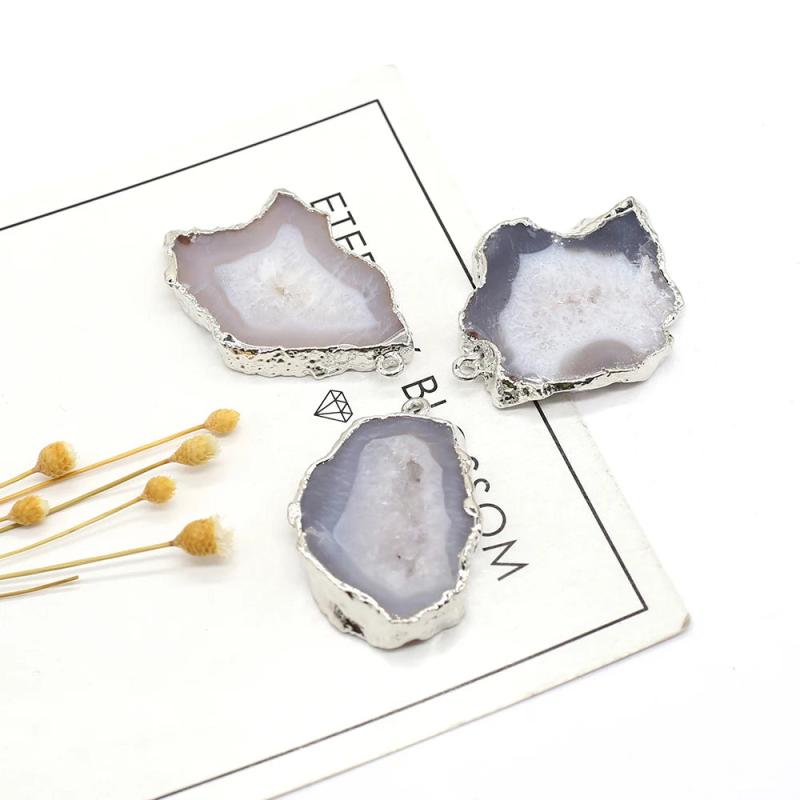 Natural Stone Druzy Pendants Reiki Heal Charms for Jewelry Making