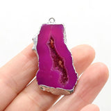Natural Stone Druzy Pendants Reiki Heal Charms for Jewelry Making