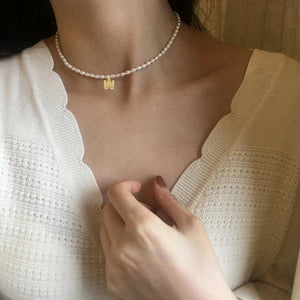 Simulated Pearls Choker Necklace Vintage Pearl Women's Bead Necklaces
