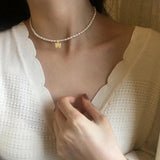 Simulated Pearls Choker Necklace Vintage Pearl Women's Bead Necklaces