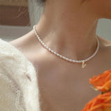 Simulated Pearls Choker Necklace Vintage Pearl Women's Bead Necklaces