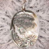 30X40MM Mother of Pearl Shell Mermaid Oval Bead Pendant