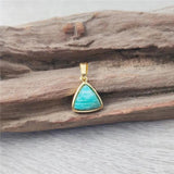Natural Amazonite Triangle Pendant, Green Stone Jewelry Making PD288