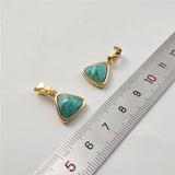 Natural Amazonite Triangle Pendant, Green Stone Jewelry Making PD288