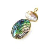 Natural Stone Freshwater Pearl Gemstones Pendant DIY Necklace 31x76mm