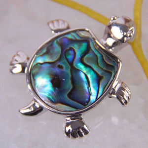 Abalone Shell/Amethyst/Blue Sandstone/Agate/Rose Crystal Turtle Pendant