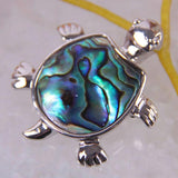 Abalone Shell/Amethyst/Blue Sandstone/Agate/Rose Crystal Turtle Pendant