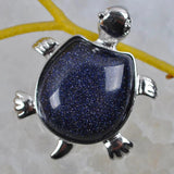 Abalone Shell/Amethyst/Blue Sandstone/Agate/Rose Crystal Turtle Pendant