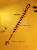 Red Agate Stone Bead Catholic Rosary Necklace with Cross Pendant