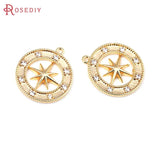 4PCS 18K Brass Zircon Star Charms Pendants DIY Jewelry Making