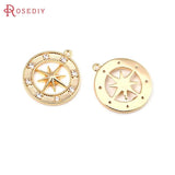 4PCS 18K Brass Zircon Star Charms Pendants DIY Jewelry Making