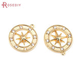 4PCS 18K Brass Zircon Star Charms Pendants DIY Jewelry Making