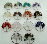 30mm Natural Gem Stone Mix Lapis Quartz Crystal 7 Chakra Reiki Healing Tree