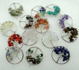 30mm Natural Gem Stone Mix Lapis Quartz Crystal 7 Chakra Reiki Healing Tree