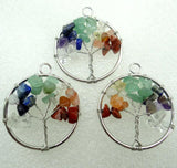 30mm Natural Gem Stone Mix Lapis Quartz Crystal 7 Chakra Reiki Healing Tree