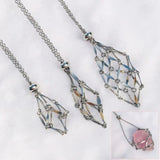 Crystal Stone Holder Necklace Adjustable Cage DIY Jewelry