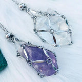 Crystal Stone Holder Necklace Adjustable Cage DIY Jewelry