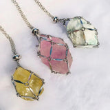 Crystal Stone Holder Necklace Adjustable Cage DIY Jewelry