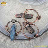 Natural Kyanite Point Pendant Jewelry, Bronze Plated Stone Charms