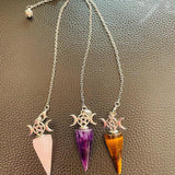 Crystal Pendulum for Dowsing Divination Reiki Cone Pendants