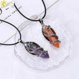 CSJA Viking Dragon Crystal Man Necklace Pink Crystal Wings Necklaces