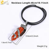 CSJA Viking Dragon Crystal Man Necklace Pink Crystal Wings Necklaces