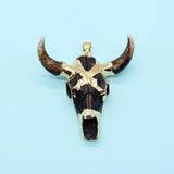 Coffee Bull Head Stone Resin Pendant for DIY Jewelry Making
