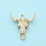 Coffee Bull Head Stone Resin Pendant for DIY Jewelry Making