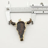 Coffee Bull Head Stone Resin Pendant for DIY Jewelry Making