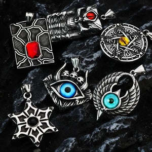 Retro Devil's Eye Gemstone Men's Pendant Jewelry Christmas