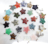 24PCS Gem Stone Quartz Crystal Pendant Charms for DIY Jewelry Making