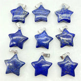 24PCS Gem Stone Quartz Crystal Pendant Charms for DIY Jewelry Making