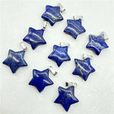 24PCS Gem Stone Quartz Crystal Pendant Charms for DIY Jewelry Making