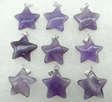 24PCS Gem Stone Quartz Crystal Pendant Charms for DIY Jewelry Making