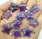 24PCS Gem Stone Quartz Crystal Pendant Charms for DIY Jewelry Making