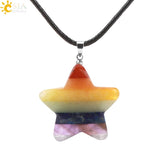 Chakra Star Pendant Necklace Natural Gem Stone Energy Crystal Gift