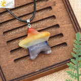 Chakra Star Pendant Necklace Natural Gem Stone Energy Crystal Gift