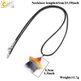 Chakra Star Pendant Necklace Natural Gem Stone Energy Crystal Gift