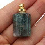 Natural Stone Perfume Bottle Pendant Aquatic Agates/Turquoise DIY Necklace