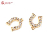 6PCS 18K Brass Zircon Leg Charms Pendants Jewelry Making Accessories
