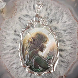 36X56MM Mermaid Beauty Oval Alloy Bead Pendant