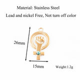 5pcs Stainless Steel Cross Turquoise Hand Pendant DIY Jewelry Making