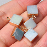 Rose Quartzs Amazonite Stone Slice Charm Pendant for Jewelry Making