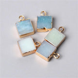 Rose Quartzs Amazonite Stone Slice Charm Pendant for Jewelry Making