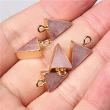 Rose Quartzs Amazonite Stone Slice Charm Pendant for Jewelry Making