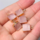 Rose Quartzs Amazonite Stone Slice Charm Pendant for Jewelry Making