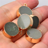 Rose Quartzs Amazonite Stone Slice Charm Pendant for Jewelry Making