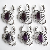 Stone Roses Quartz Scorpion Pendant Brooch 6pcs/lot