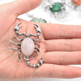 Stone Roses Quartz Scorpion Pendant Brooch 6pcs/lot