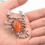 Stone Roses Quartz Scorpion Pendant Brooch 6pcs/lot